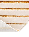 Metropolitan Matrix Collection Area Rug -  Skyline Round White and Gold  lifestyle 150