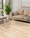Metropolitan Matrix Collection Area Rug -  Skyline Square White and Gold  lifestyle 114