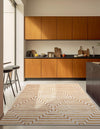 Metropolitan Matrix Collection Area Rug -  Skyline Square White and Gold  lifestyle 120