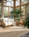 Metropolitan Matrix Collection Area Rug -  Skyline Square White and Gold  lifestyle 126