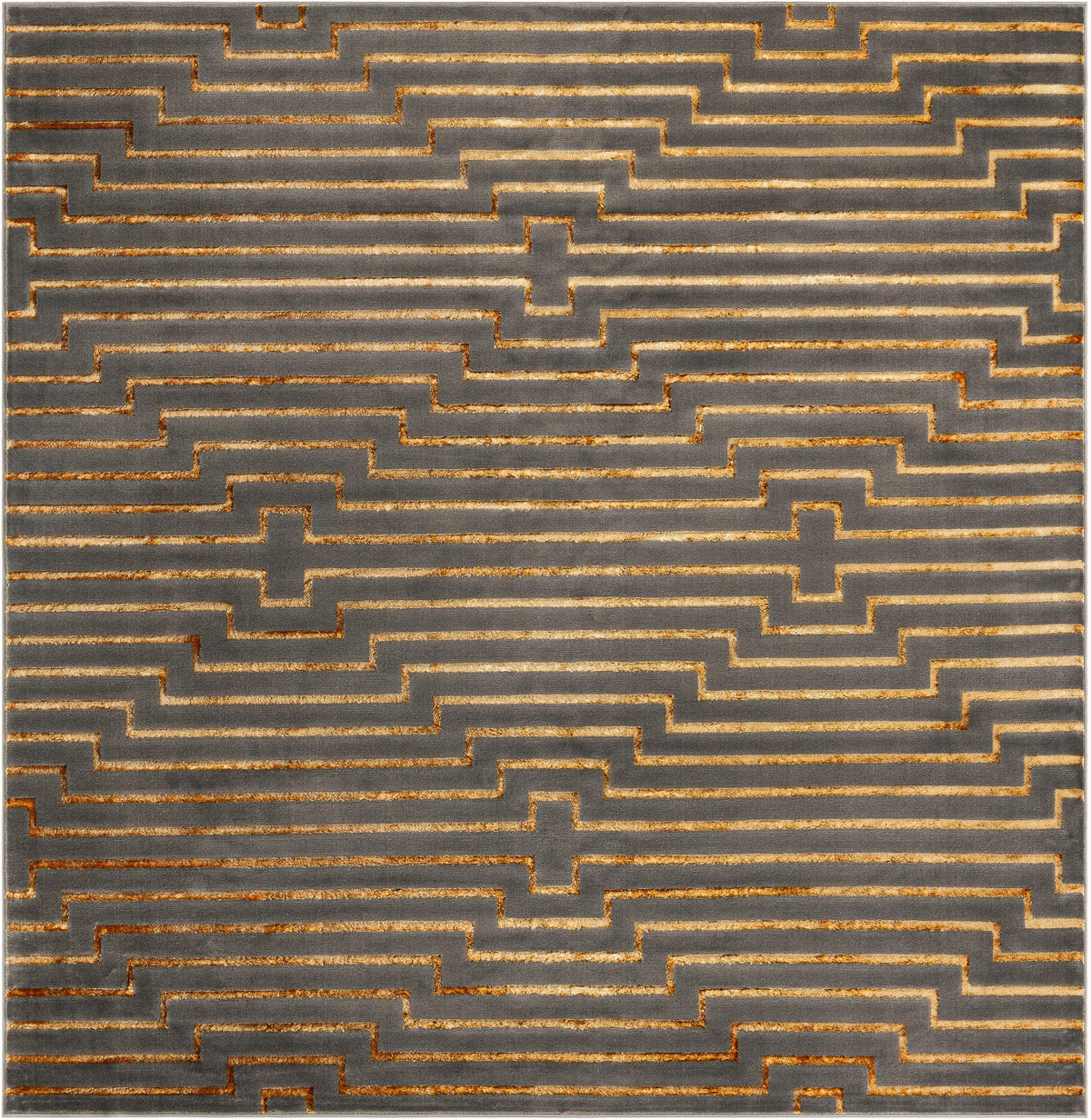 Metropolitan Matrix Collection Area Rug -  Skyline Square Gray and Gold  lifestyle 51