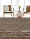 Metropolitan Matrix Collection Area Rug -  Skyline Rectangle Gray and Gold  lifestyle 24
