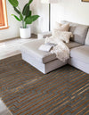 Metropolitan Matrix Collection Area Rug -  Skyline Rectangle Gray and Gold  lifestyle 49