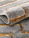 Metropolitan Matrix Collection Area Rug -  Skyline Rectangle Gray and Gold  lifestyle 64