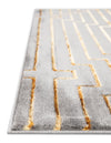 Metropolitan Matrix Collection Area Rug -  Skyline Rectangle Gray and Gold  lifestyle 69