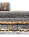 Metropolitan Matrix Collection Area Rug -  Skyline Rectangle Gray and Gold  lifestyle 104