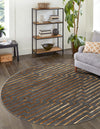 Metropolitan Matrix Collection Area Rug -  Skyline Round Gray and Gold  lifestyle 161