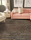 Metropolitan Matrix Collection Area Rug -  Skyline Round Gray and Gold  lifestyle 221