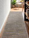 Metropolitan Matrix Collection Area Rug -  Skyline Runner Gray and Gold  lifestyle 147