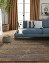 Metropolitan Matrix Collection Area Rug -  Skyline Square Gray and Gold  lifestyle 133
