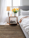 Metropolitan Matrix Collection Area Rug -  Skyline Square Gray and Gold  lifestyle 193