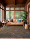 Metropolitan Matrix Collection Area Rug -  Skyline Square Gray and Gold  lifestyle 223