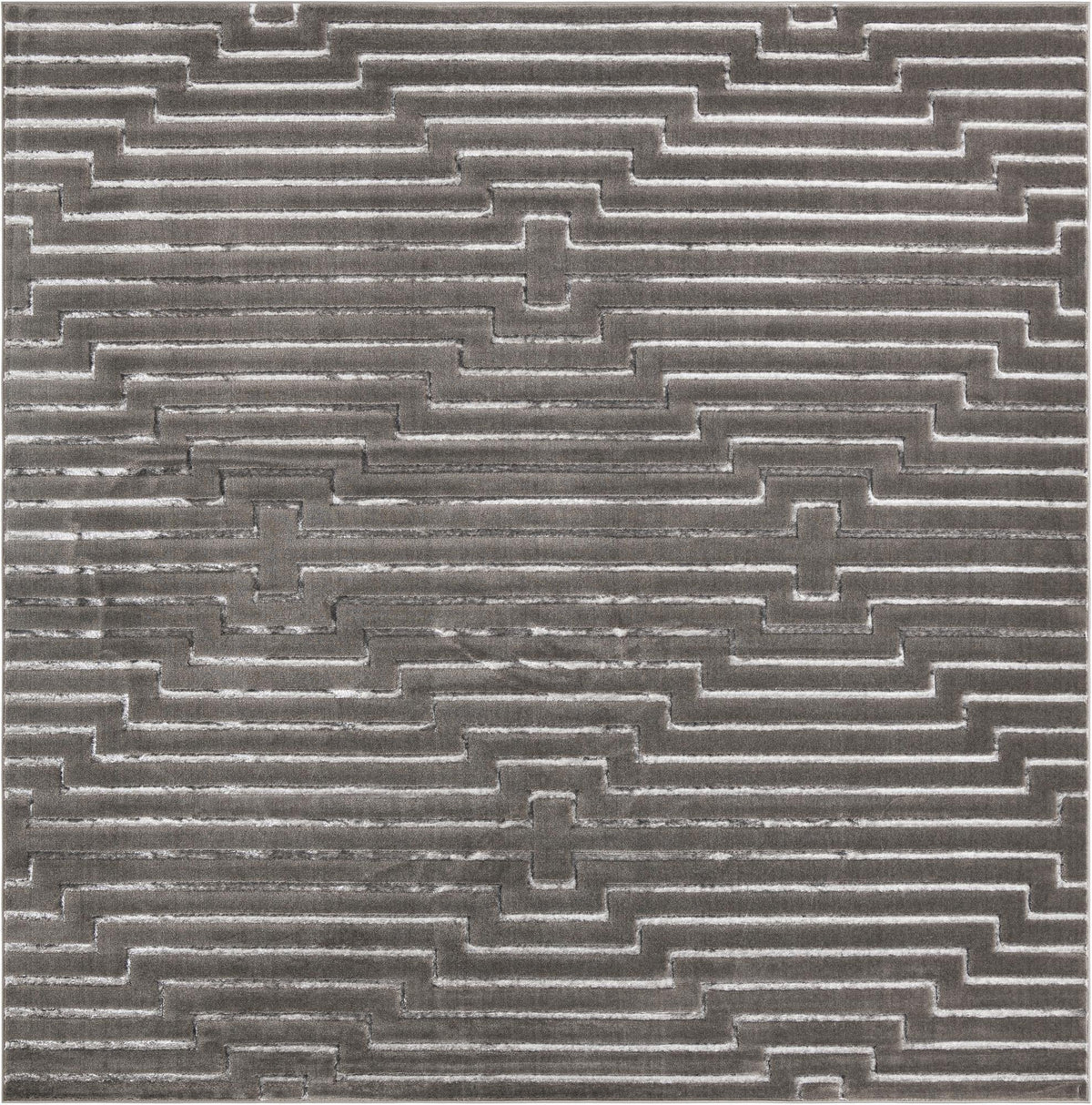 Metropolitan Matrix Collection Area Rug -  Skyline Square Gray and Silver  lifestyle 53