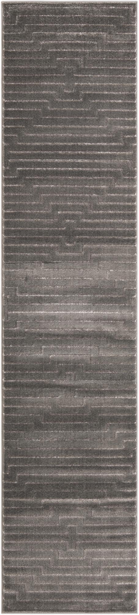 Metropolitan Matrix Collection Area Rug -  Skyline Runner Gray and Silver  lifestyle 52
