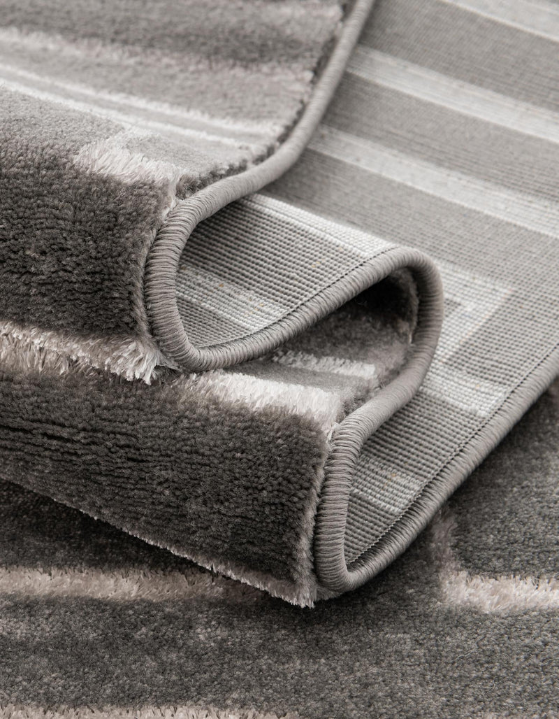 Metropolitan Matrix Collection Area Rug -  Skyline Rectangle Gray and Silver  lifestyle 79