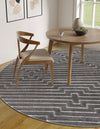 Metropolitan Matrix Collection Area Rug -  Skyline Round Gray and Silver  lifestyle 124