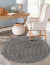 Metropolitan Matrix Collection Area Rug -  Skyline Round Gray and Silver  lifestyle 142