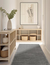 Metropolitan Matrix Collection Area Rug -  Skyline Runner Gray and Silver  lifestyle 224