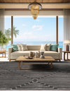 Metropolitan Matrix Collection Area Rug -  Skyline Square Gray and Silver  lifestyle 165