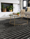 Metropolitan Matrix Collection Area Rug -  Skyline Square Gray and Silver  lifestyle 225