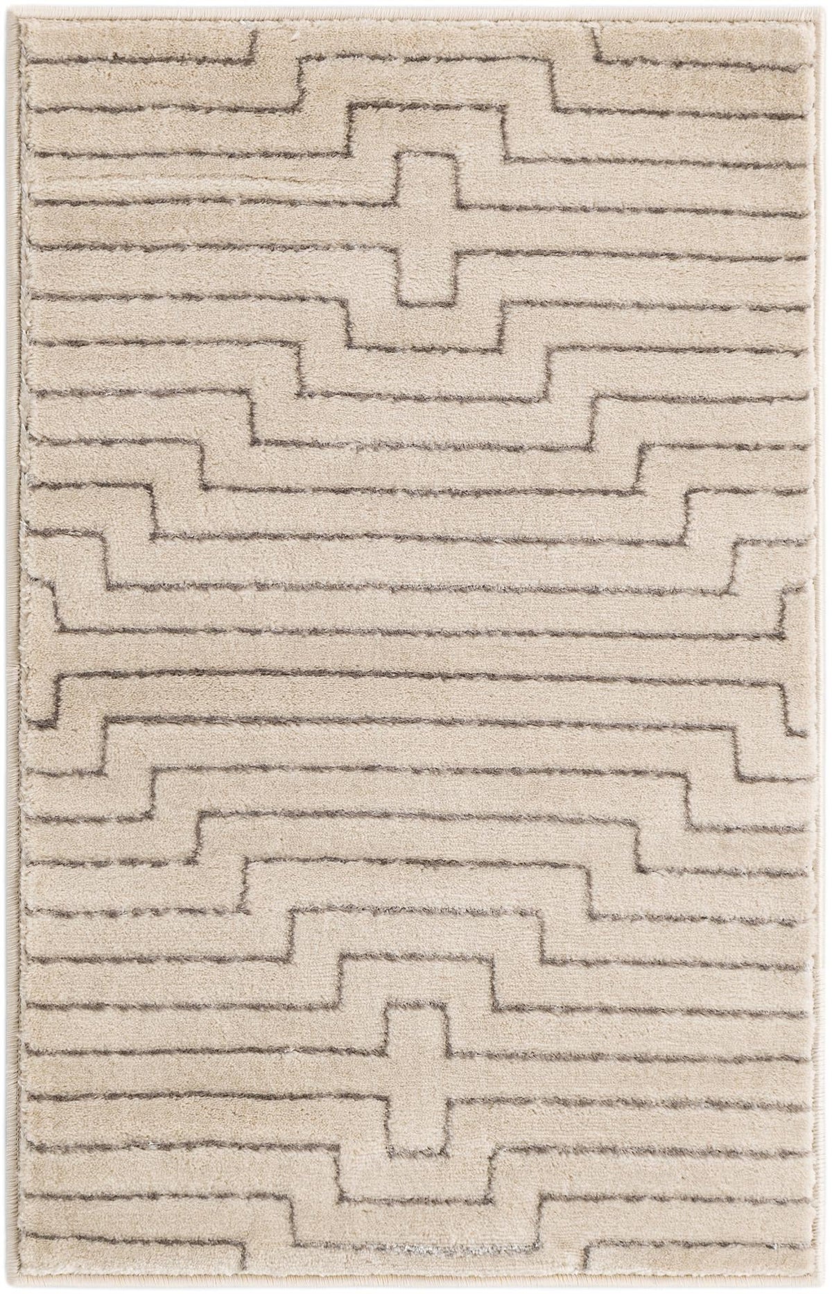 Metropolitan Matrix Collection Area Rug -  Skyline Rectangle White and Silver  lifestyle 2