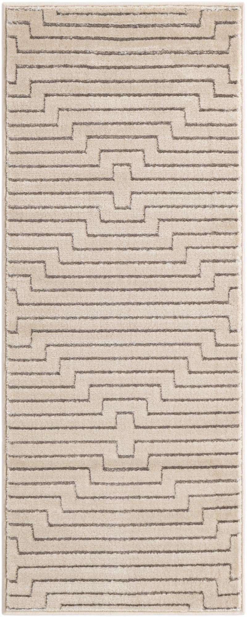 Metropolitan Matrix Collection Area Rug -  Skyline Runner White and Silver  lifestyle 87