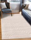 Metropolitan Matrix Collection Area Rug -  Skyline Rectangle White and Silver  lifestyle 10