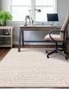 Metropolitan Matrix Collection Area Rug -  Skyline Rectangle White and Silver  lifestyle 18