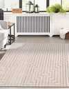 Metropolitan Matrix Collection Area Rug -  Skyline Rectangle White and Silver  lifestyle 22
