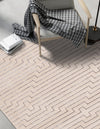 Metropolitan Matrix Collection Area Rug -  Skyline Rectangle White and Silver  lifestyle 26