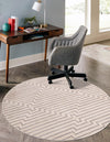 Metropolitan Matrix Collection Area Rug -  Skyline Round White and Silver  lifestyle 183
