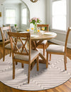 Metropolitan Matrix Collection Area Rug -  Skyline Round White and Silver  lifestyle 198