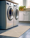 Metropolitan Matrix Collection Area Rug -  Skyline Runner White and Silver  lifestyle 99