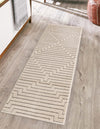 Metropolitan Matrix Collection Area Rug -  Skyline Runner White and Silver  lifestyle 129
