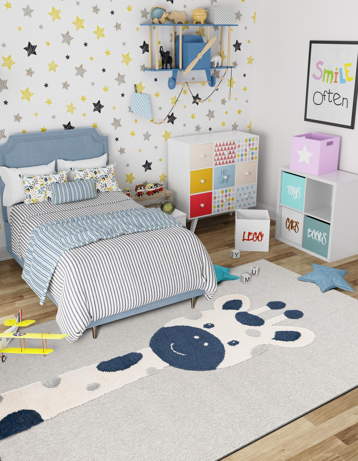 Wonder Tykes Collection Area Rug -  Wonderland Rectangle Gray  lifestyle 2