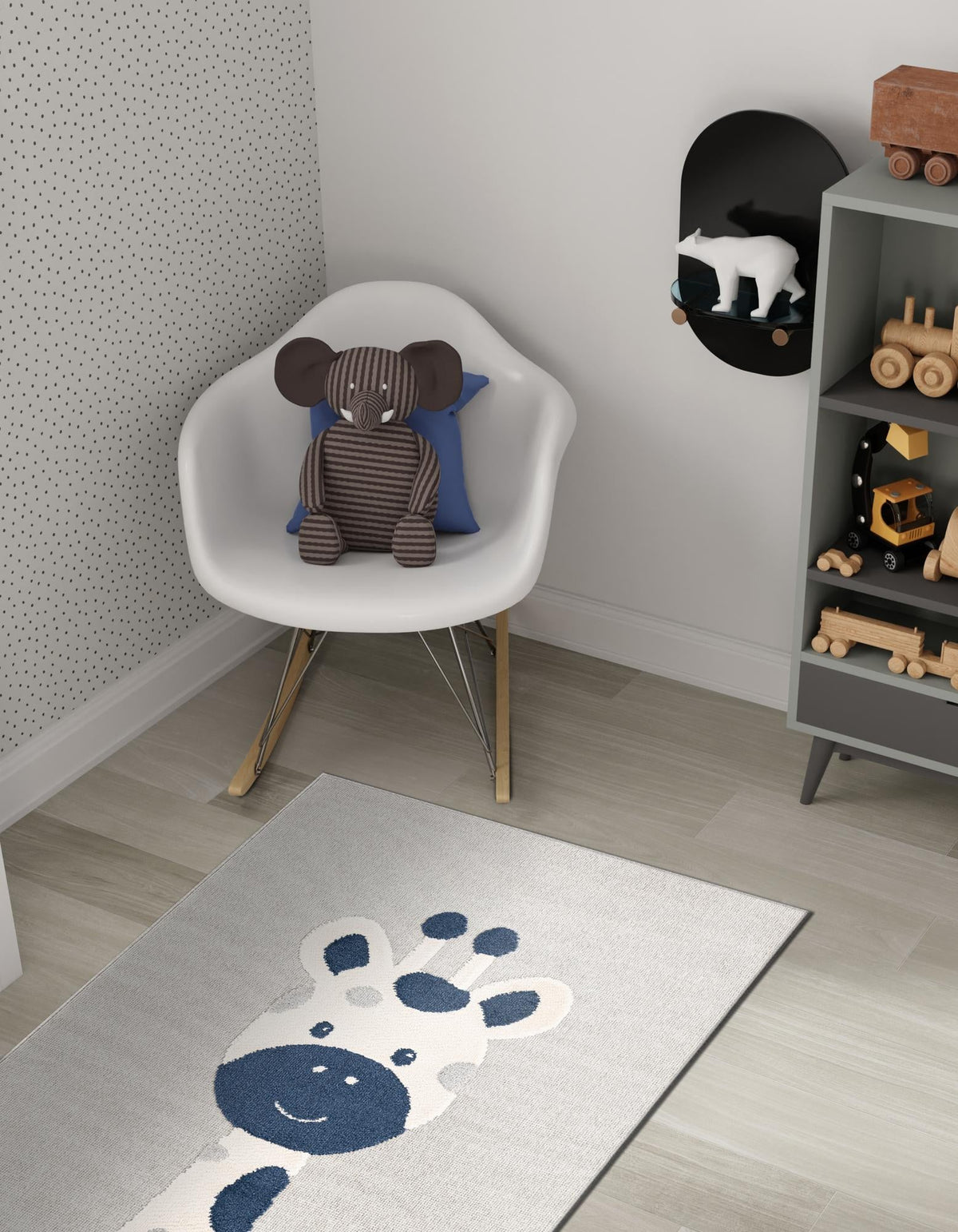 Wonder Tykes Collection Area Rug -  Wonderland Rectangle Gray  lifestyle 9