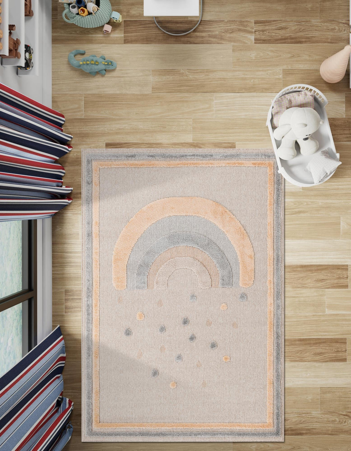 Wonder Tykes Collection Area Rug -  Frolicfield Rectangle Multi  lifestyle 11