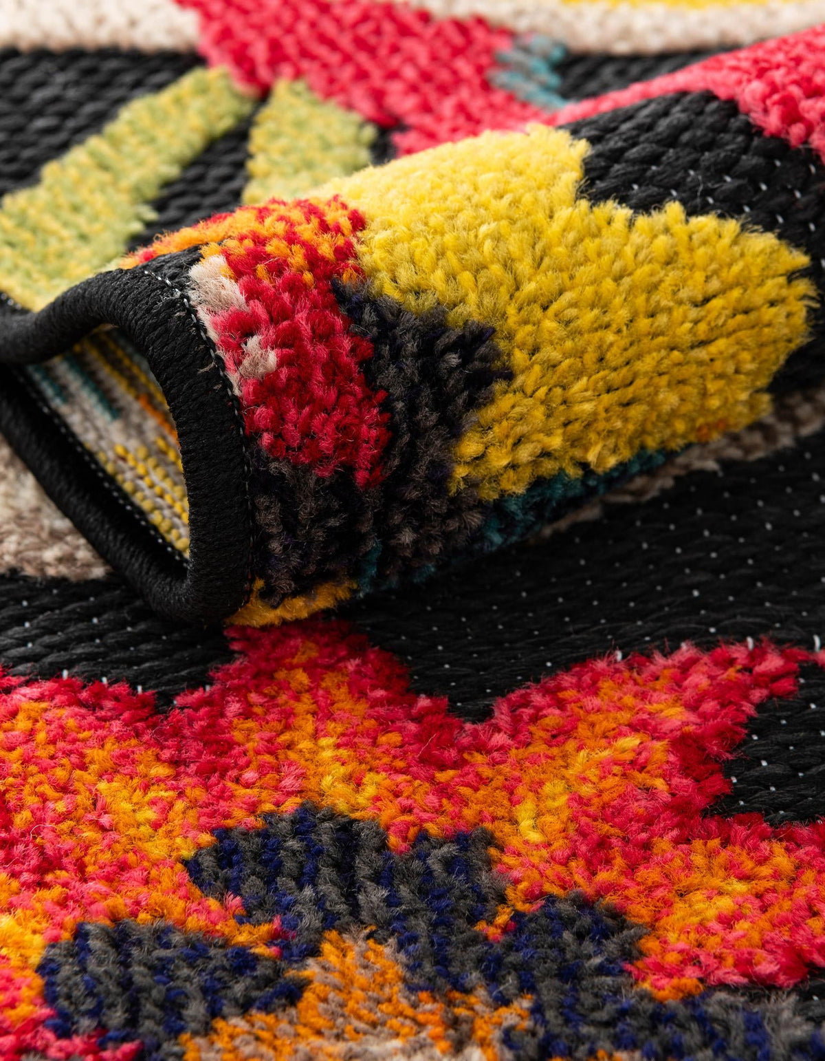 Outdoor Marrakesh Collection Area Rug - Fes Rectangle Multi Black  lifestyle 25