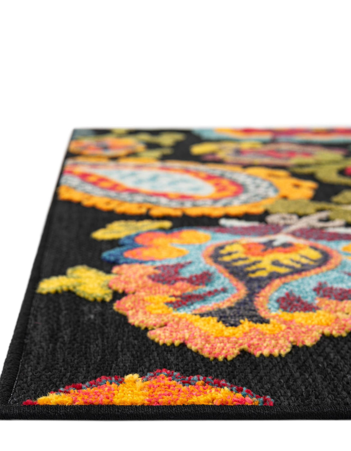 Outdoor Marrakesh Collection Area Rug - Fes Rectangle Multi Black  lifestyle 27