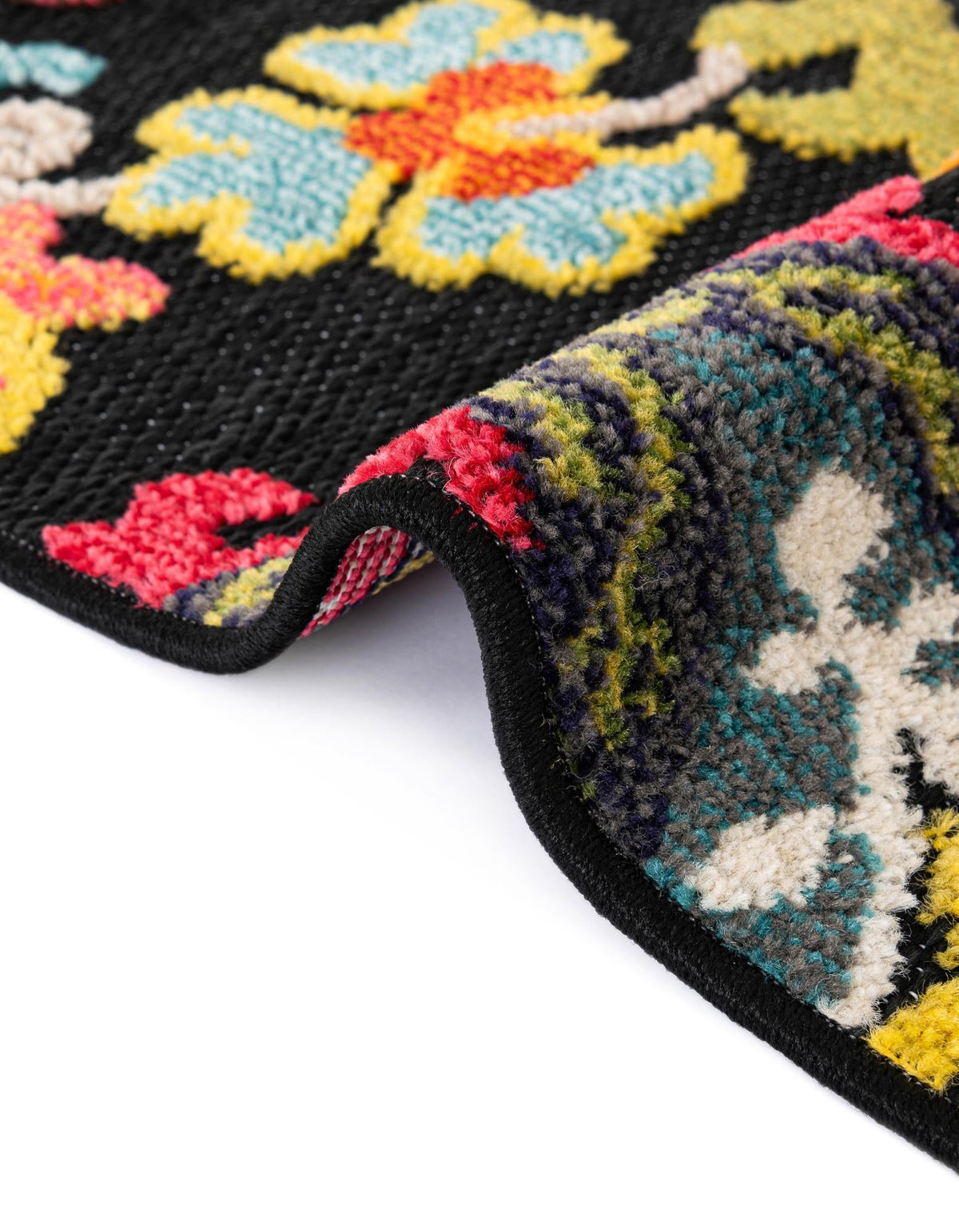 Outdoor Marrakesh Collection Area Rug - Fes Rectangle Multi Black  lifestyle 33