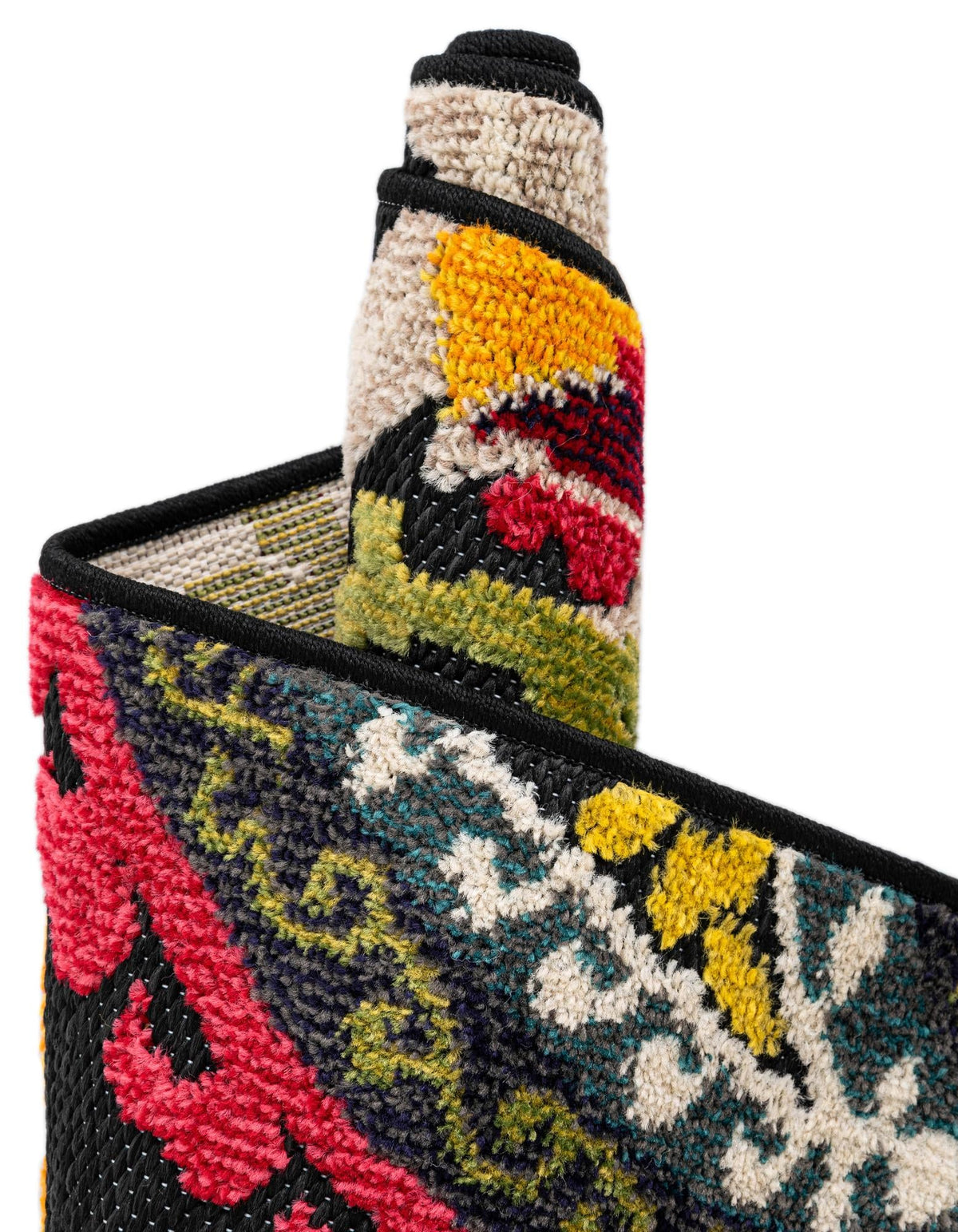 Outdoor Marrakesh Collection Area Rug - Fes Rectangle Multi Black  lifestyle 35