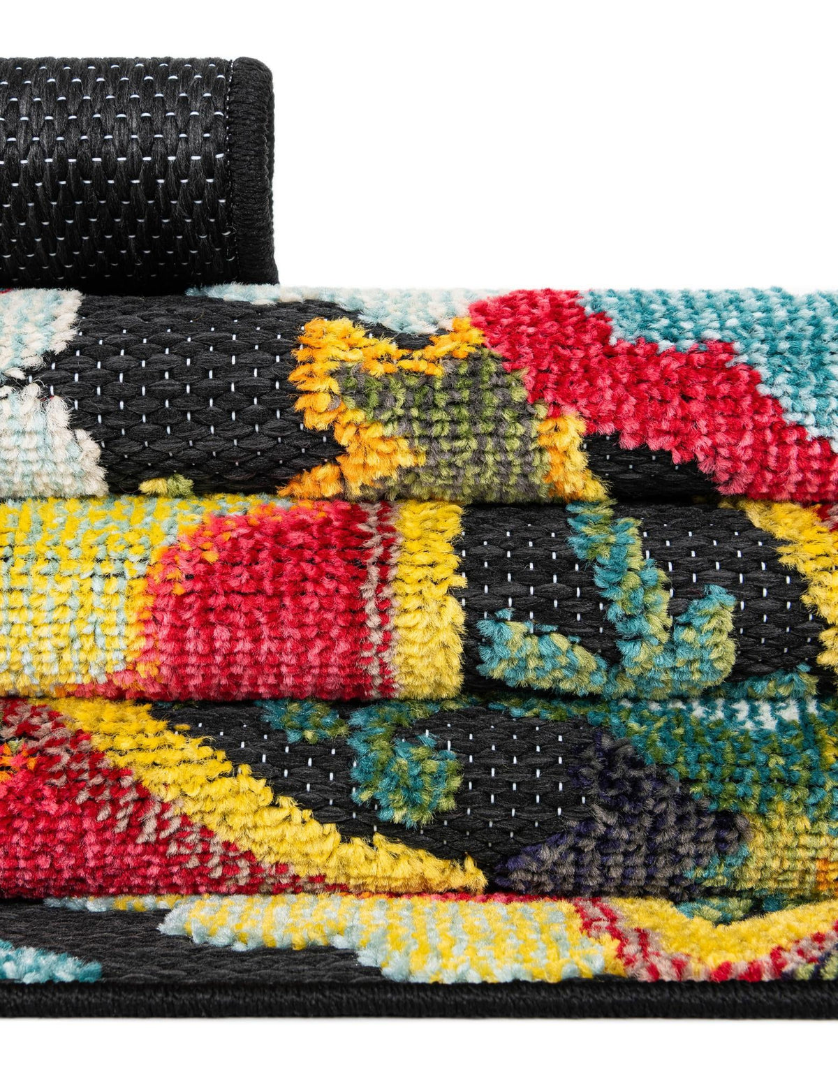 Outdoor Marrakesh Collection Area Rug - Fes Rectangle Multi Black  lifestyle 41