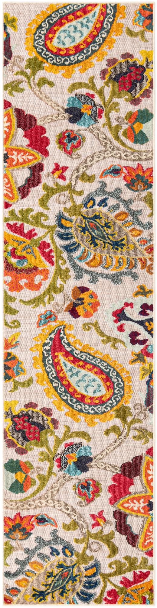 Outdoor Marrakesh Collection Area Rug - Fes Runner Multi Beige  lifestyle 110