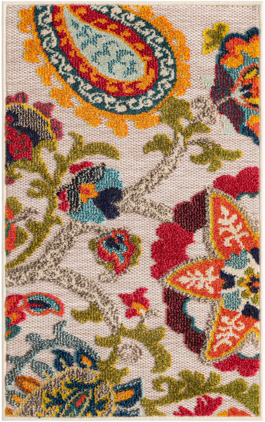 Outdoor Marrakesh Collection Area Rug - Fes Rectangle Multi Beige Main