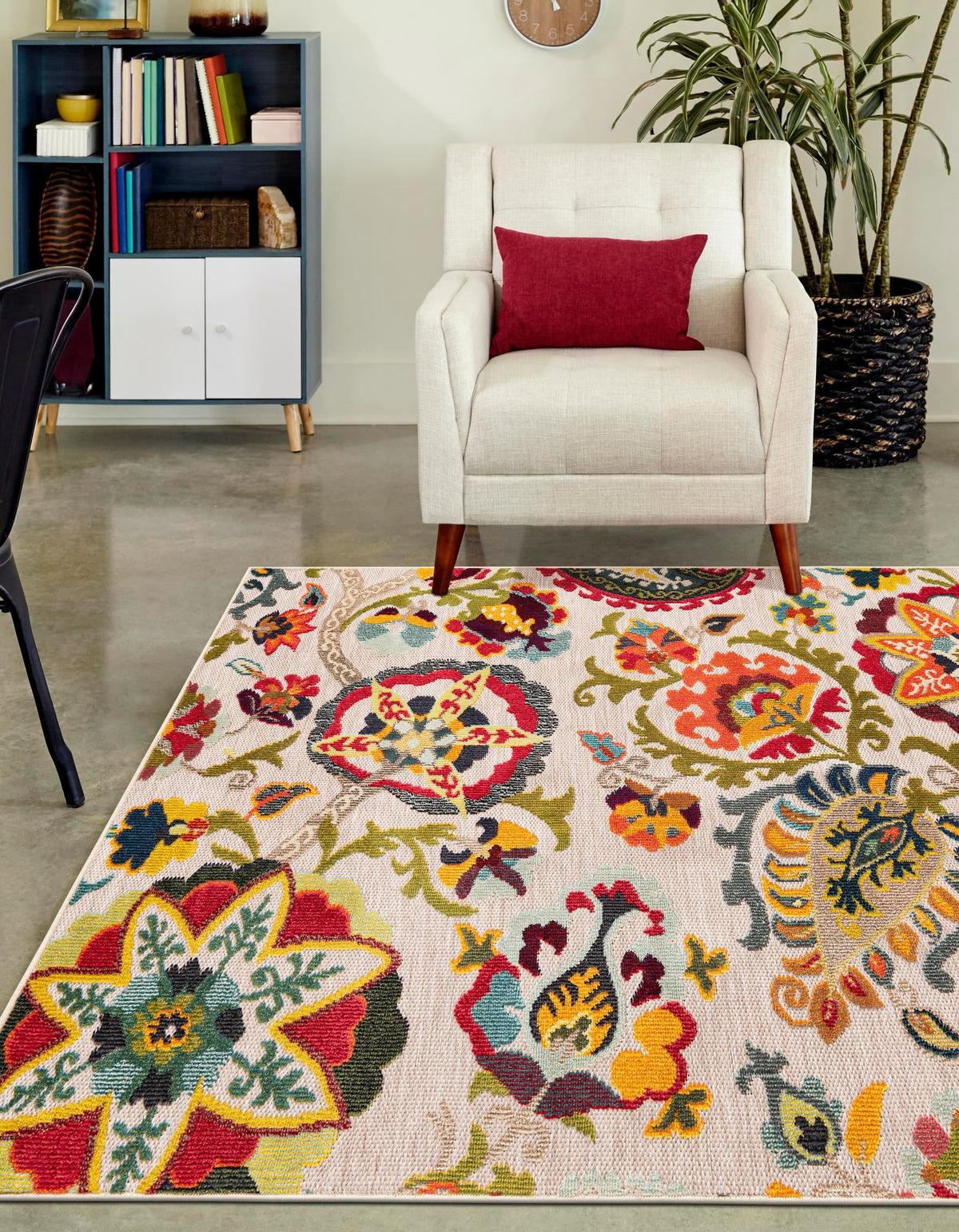 Outdoor Marrakesh Collection Area Rug - Fes Rectangle Multi Beige  lifestyle 16