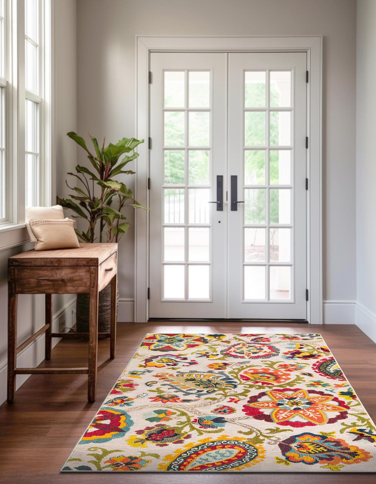 Outdoor Marrakesh Collection Area Rug - Fes Rectangle Multi Beige  lifestyle 20