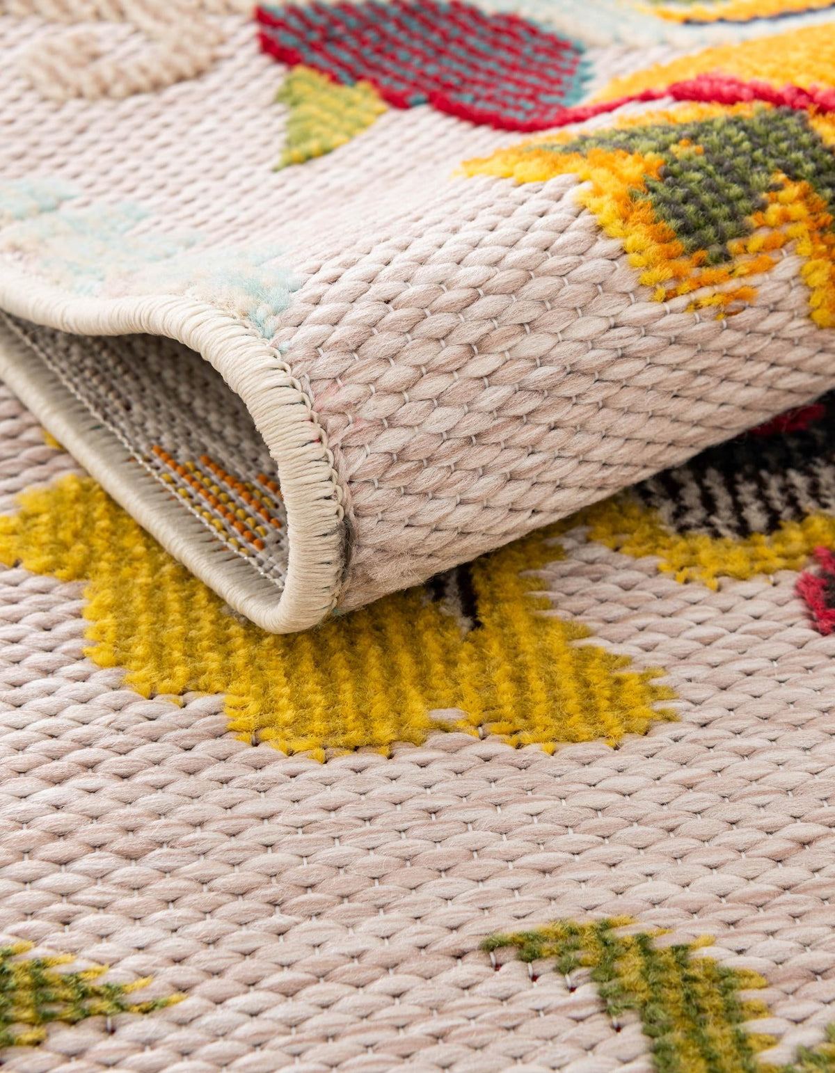 Outdoor Marrakesh Collection Area Rug - Fes Rectangle Multi Beige  lifestyle 24