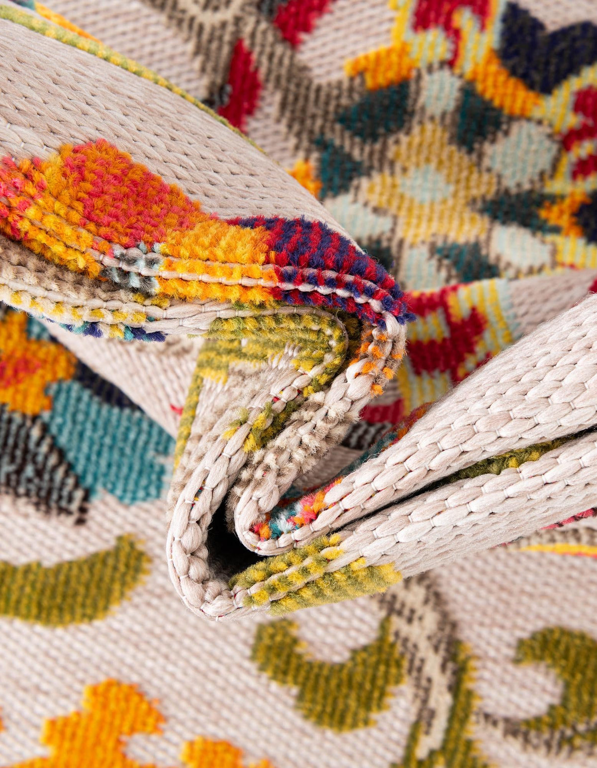Outdoor Marrakesh Collection Area Rug - Fes Rectangle Multi Beige  lifestyle 28