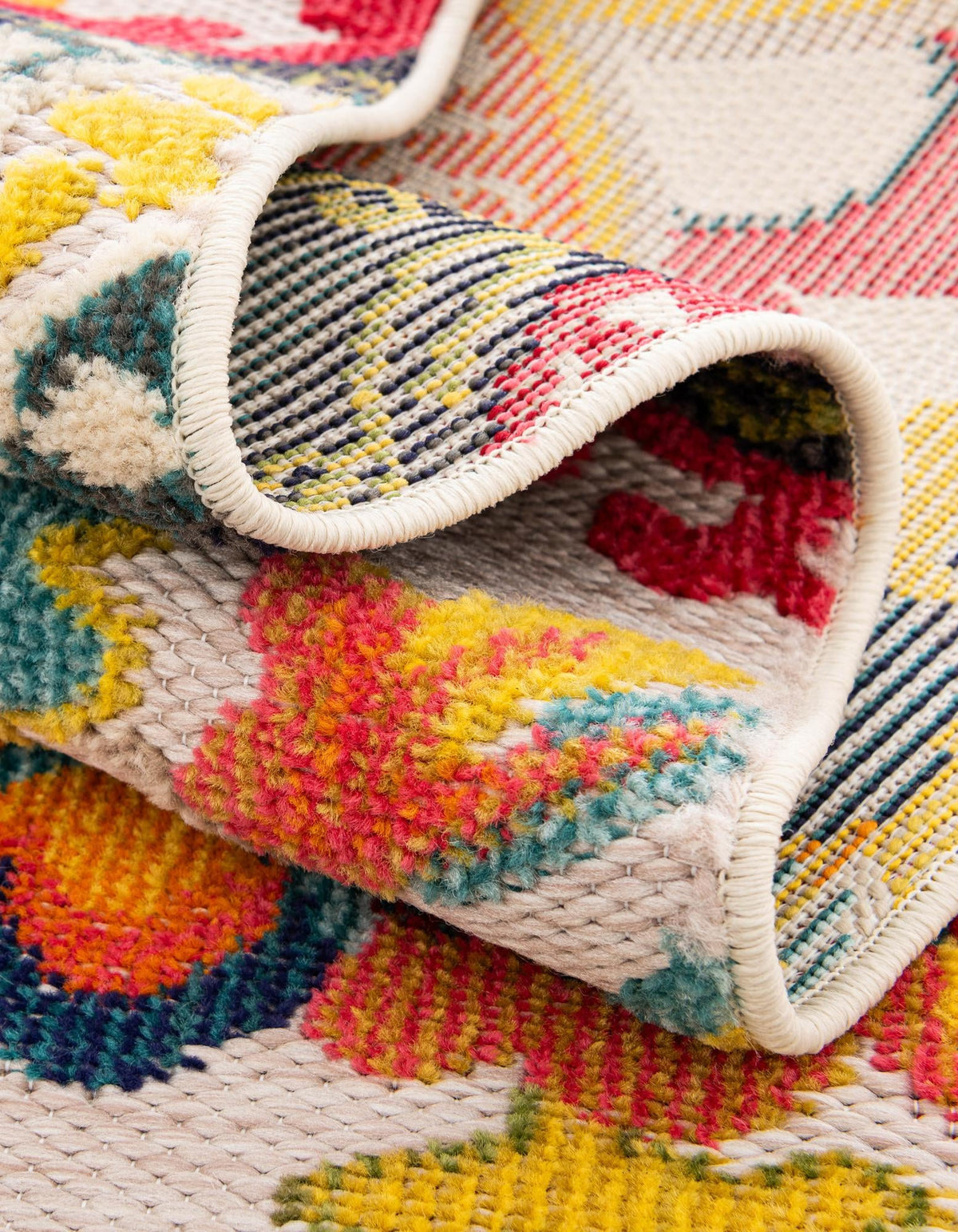 Outdoor Marrakesh Collection Area Rug - Fes Rectangle Multi Beige  lifestyle 38