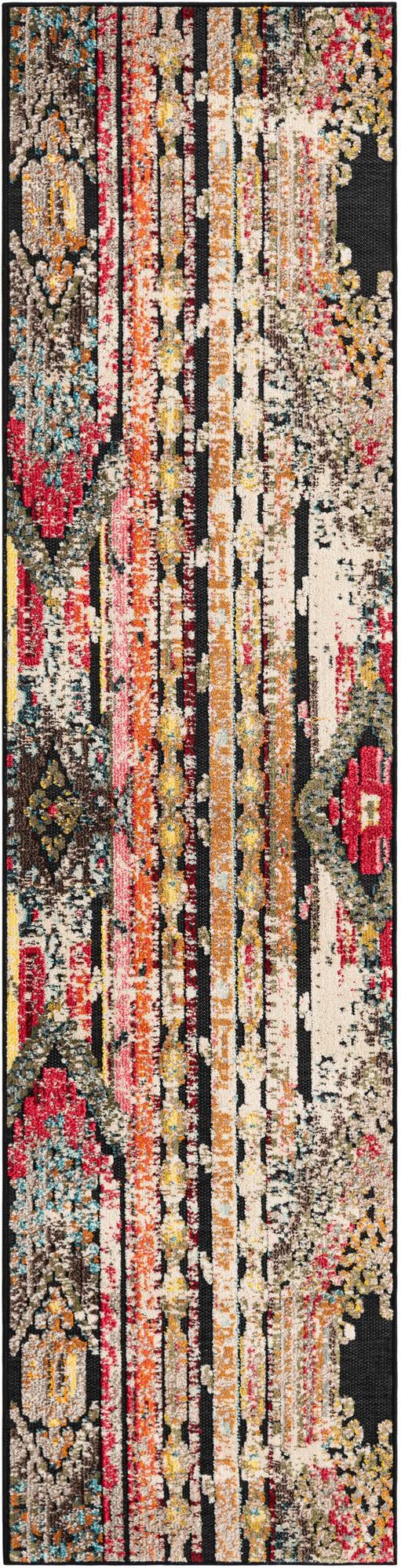 Outdoor Marrakesh Collection Area Rug -  Agadir Runner Multi Black  lifestyle 42